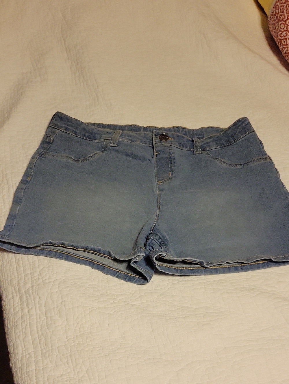 Justice Light Blue Denim Jean Shorts XXL 16/18P Pockets Are Not Real